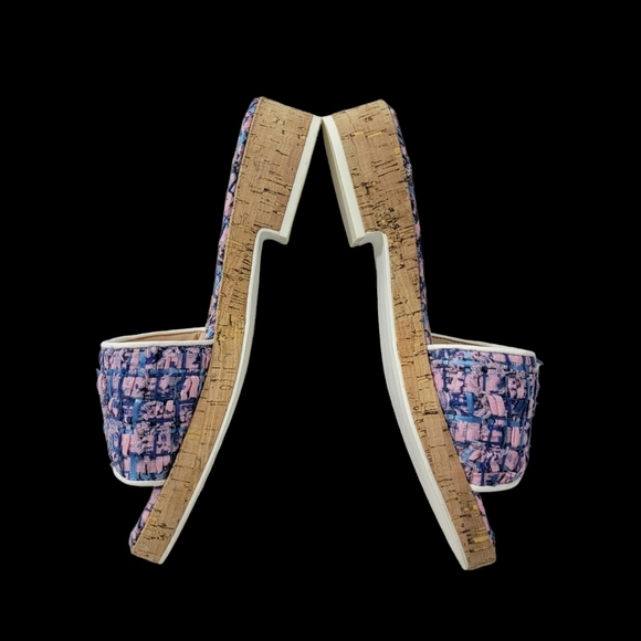 Steve Madden Woman's size 10M in pink and blue slip ons with 1.5" block heel. - Picture 4 of 8